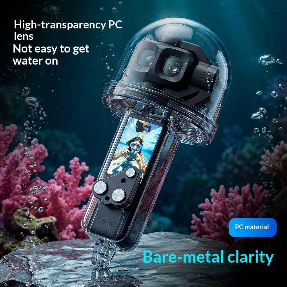 Boîtier de photographie sous-marine haute transparence pour des profondeurs jusqu'à 50 mètres