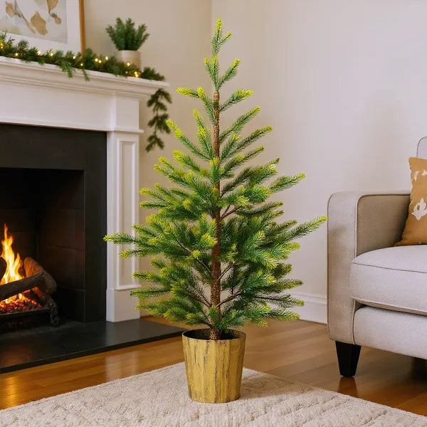 2 Pack 4 FT Dual Tone Arbre de Noël artificiel avec Pot Stand