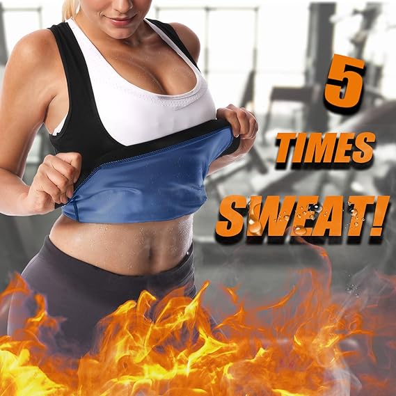 Sauna Vest pour femmes Sweat Trainer Vest Sauna Suit Workout Tank Top pour travailler dehors