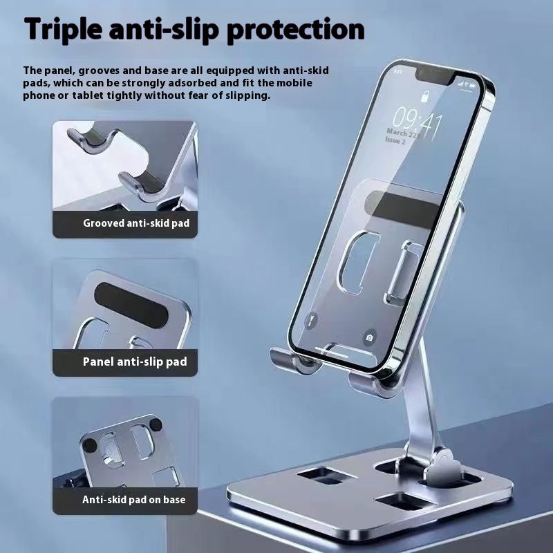 Rajustement multi-angle de pliage de bureau Porte-téléphone en alliage complet