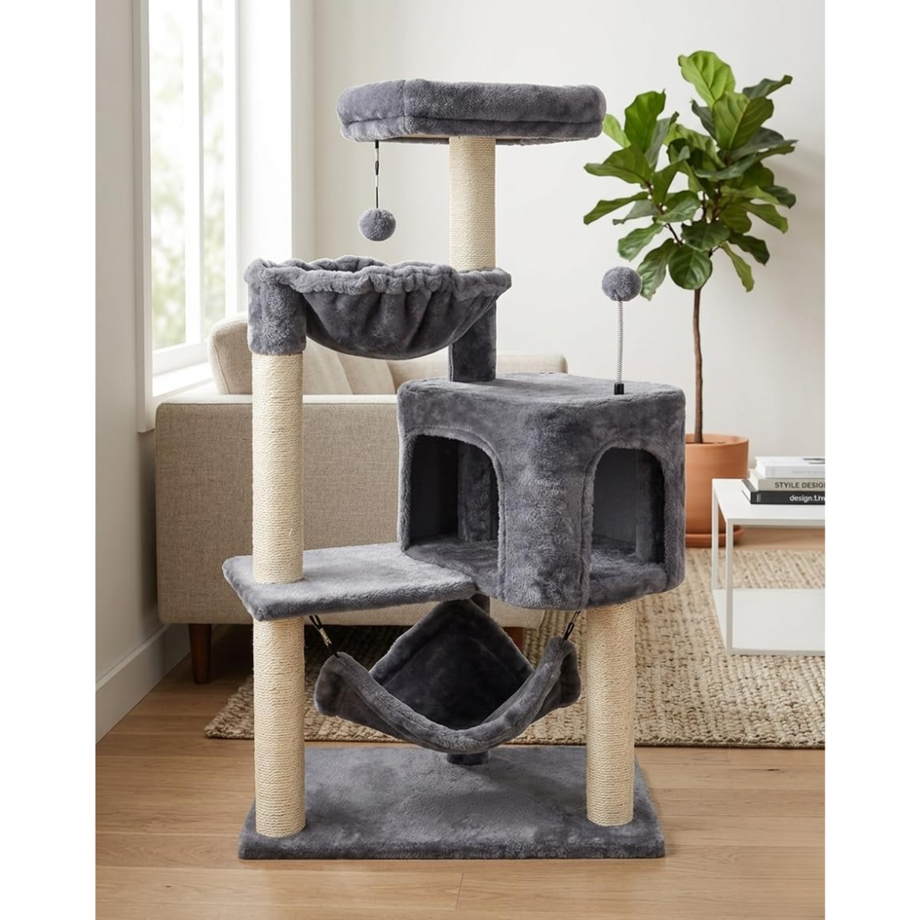 Arbre de chat avec Condo de chat et grand hamac