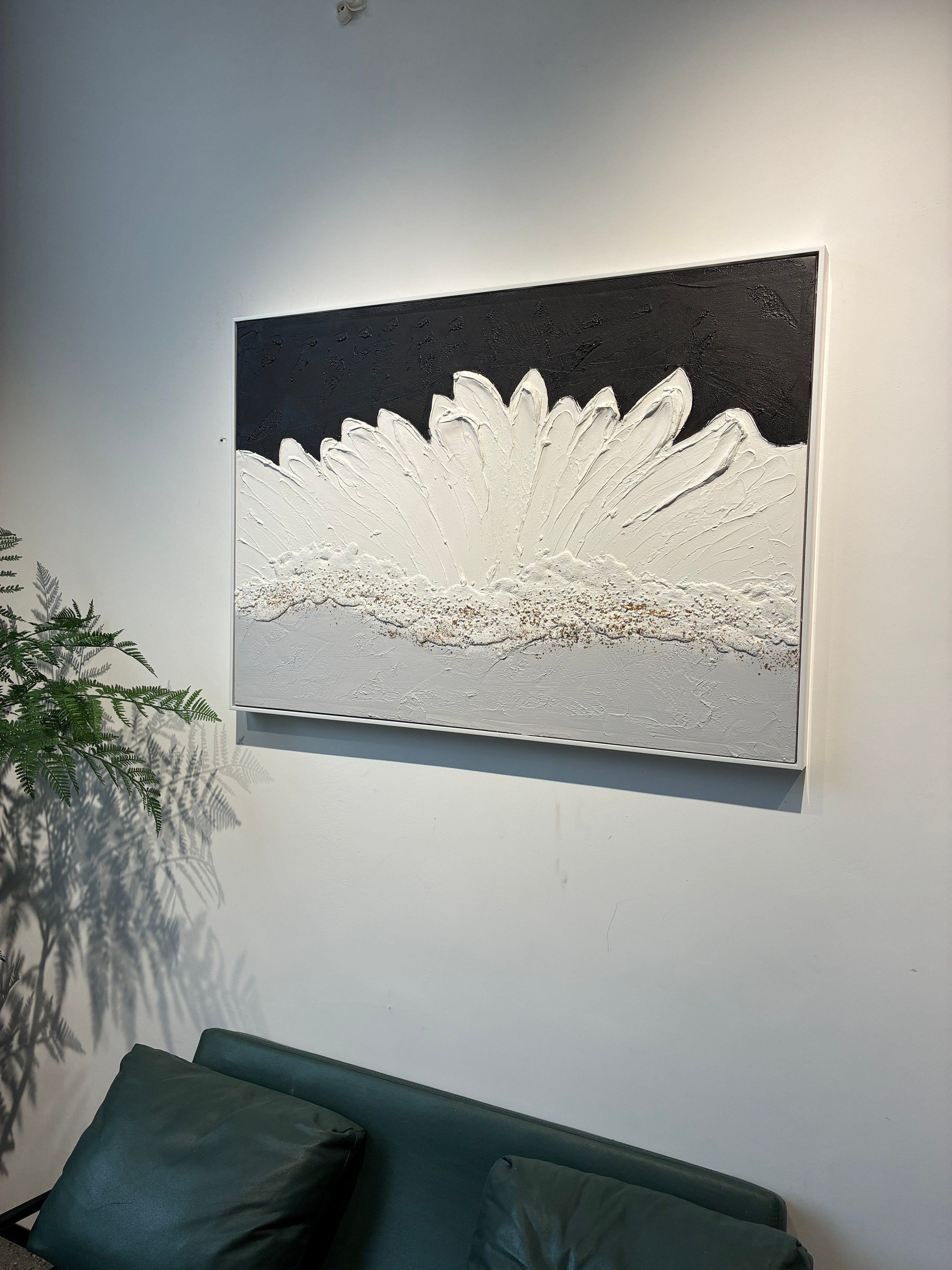 28x40 Art mural abstrait encadré