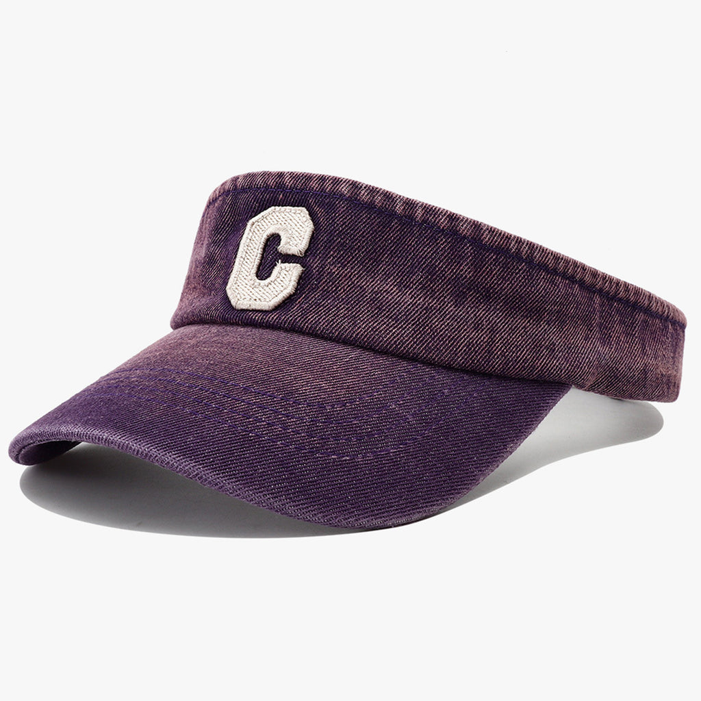Broderie lavée simple Lettre tridimensionnelle C Chapeau rond pour usage extérieur