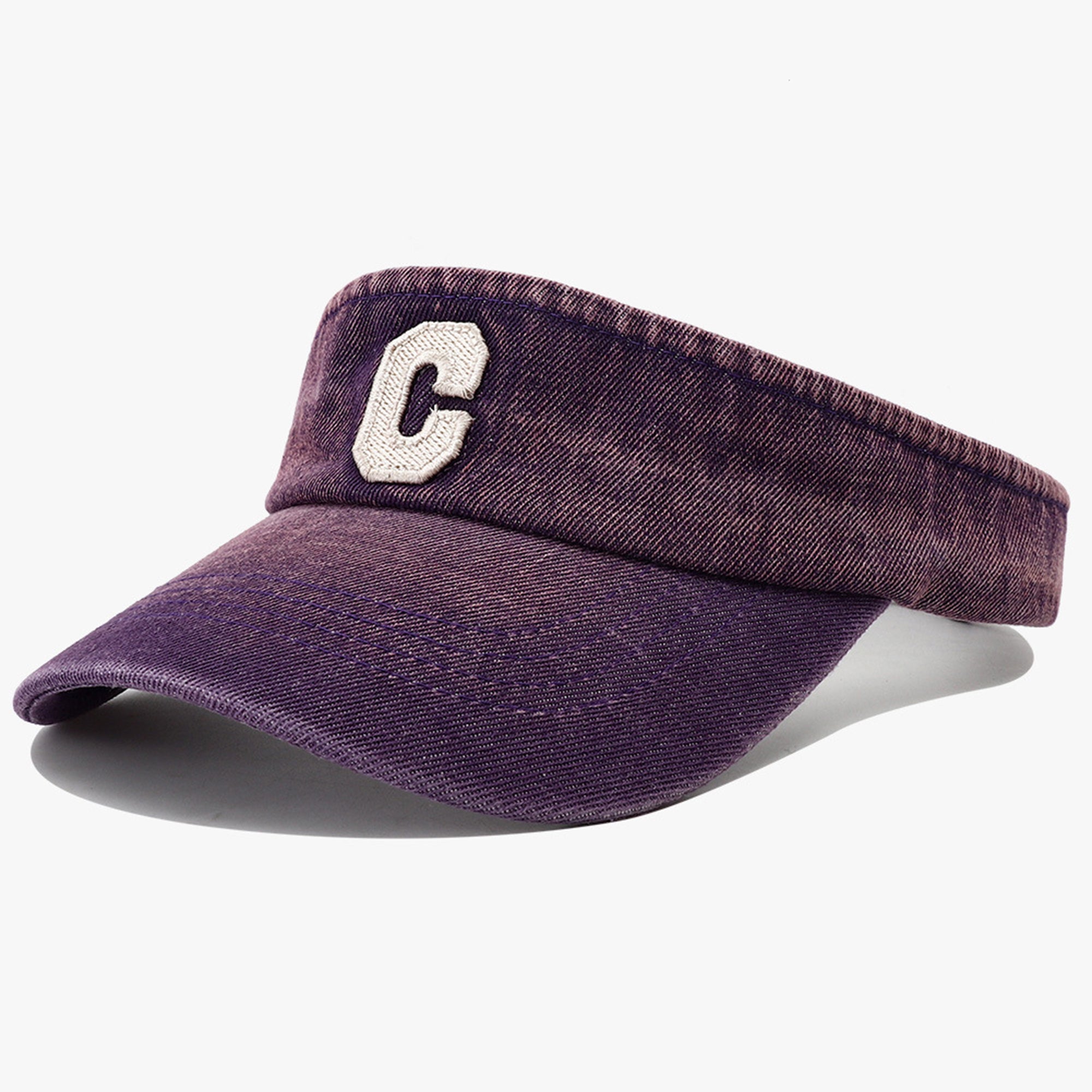 Broderie lavée simple Lettre tridimensionnelle C Chapeau rond pour usage extérieur