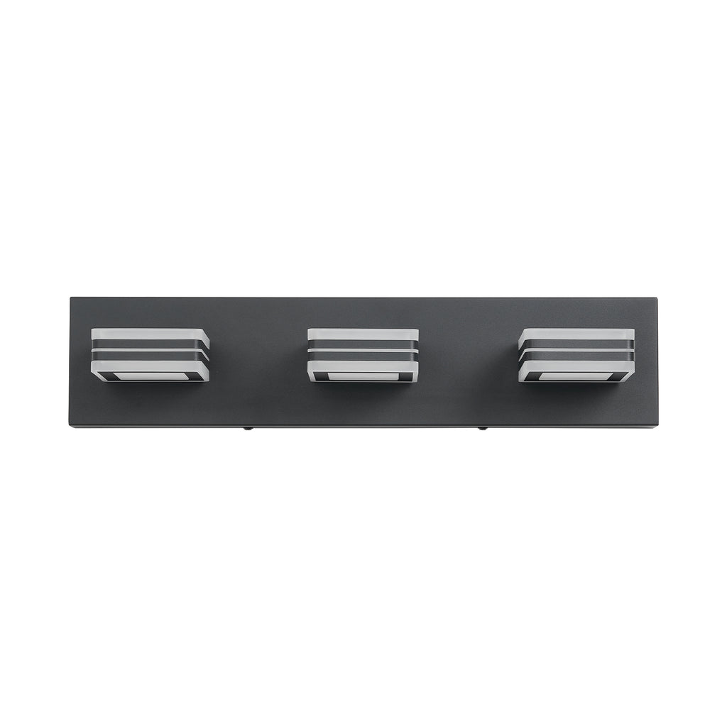 Matte Black Vanity luminaires 3 lumières haut et bas LED salle de bain moderne lumières de Vanity O