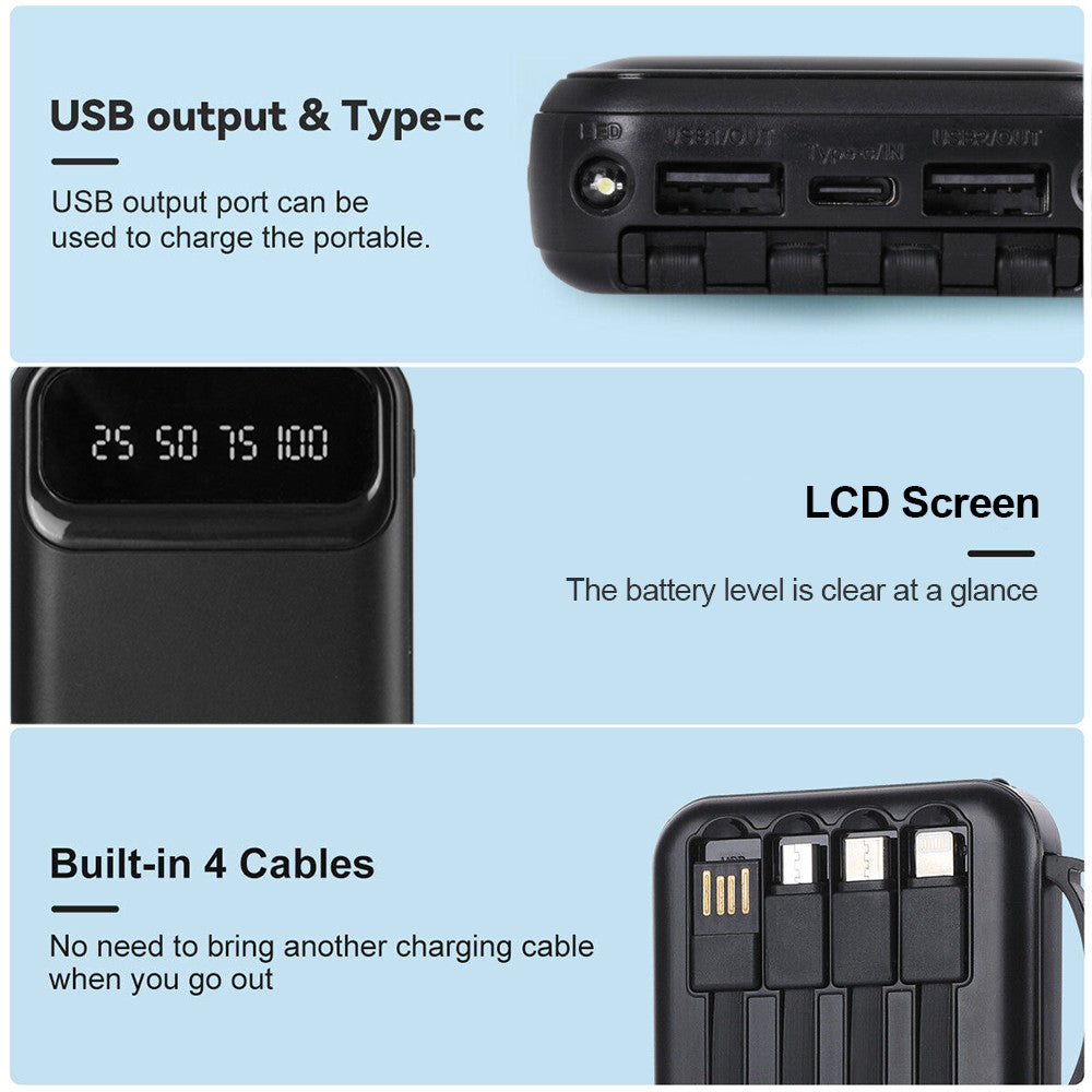 Power Bank10000mAh Fast Charger Pack USB batterie externe pour téléphone portable UK