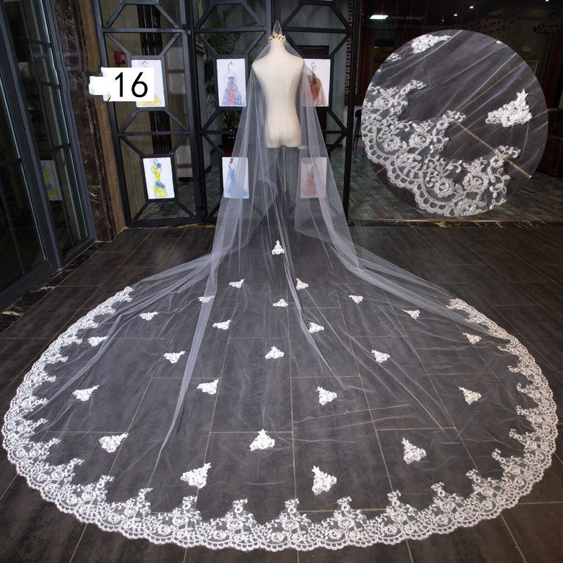 Mariée Mariage Maître Veil Long Tail