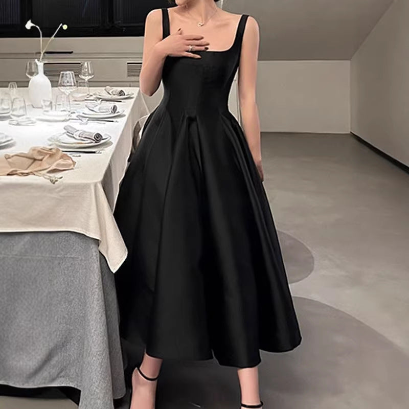 Robe de camisole sans manches de style français - Robe courte d'été Slim Fit pour femme