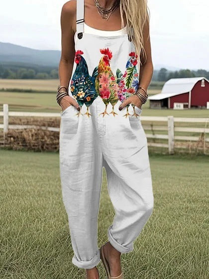 Pantalon en suspension imprimé pour femmes avec poches