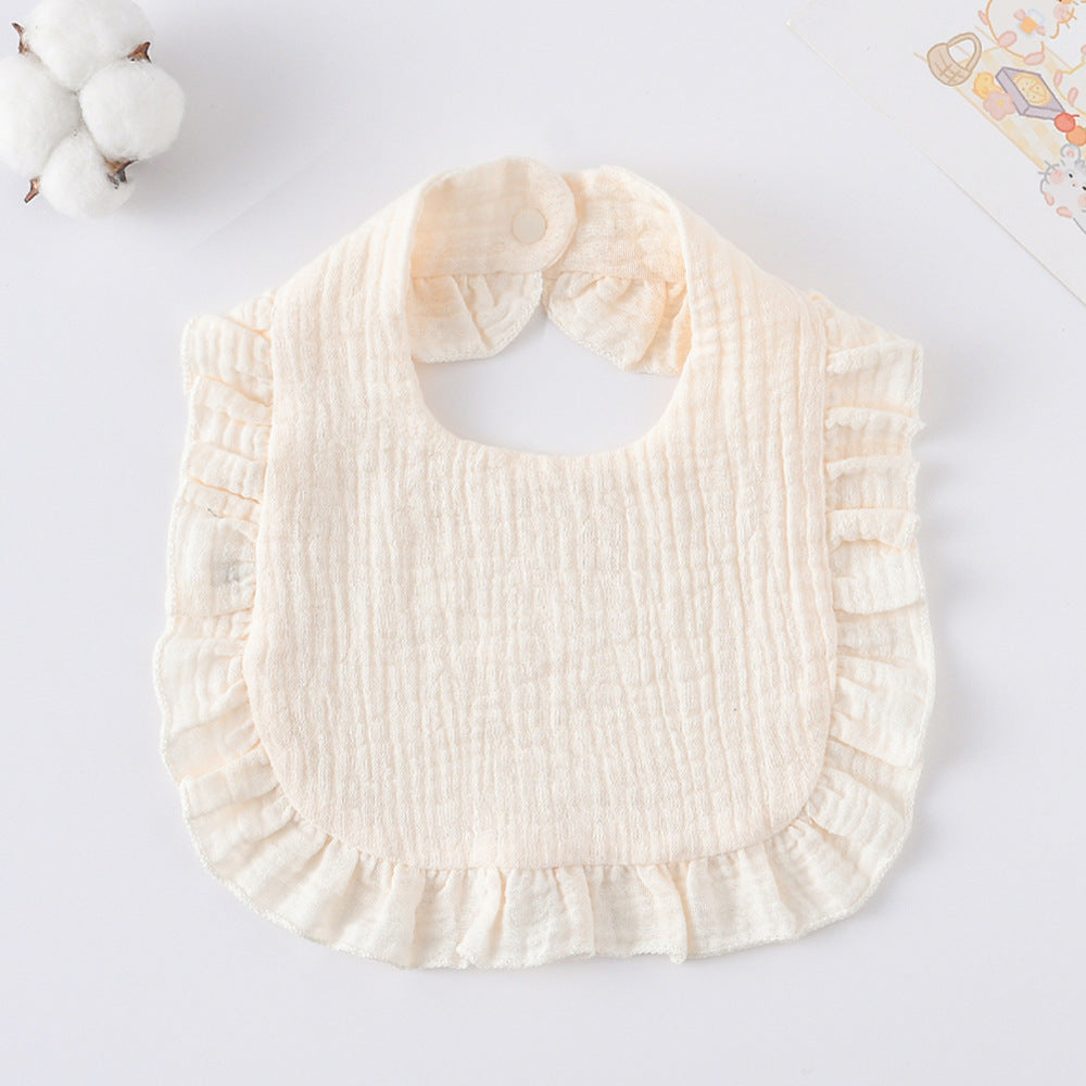 Bébé Bib Rufflé coton imprimé Gauze Dentelle Bib