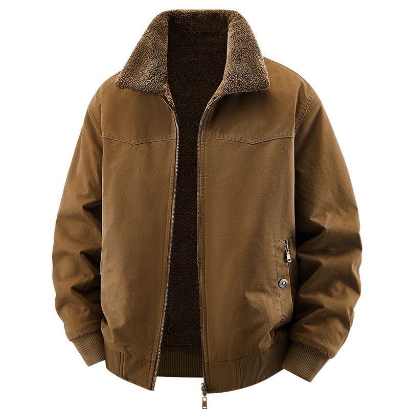 Veste chauffante à double face de style épais et souple pour hommes