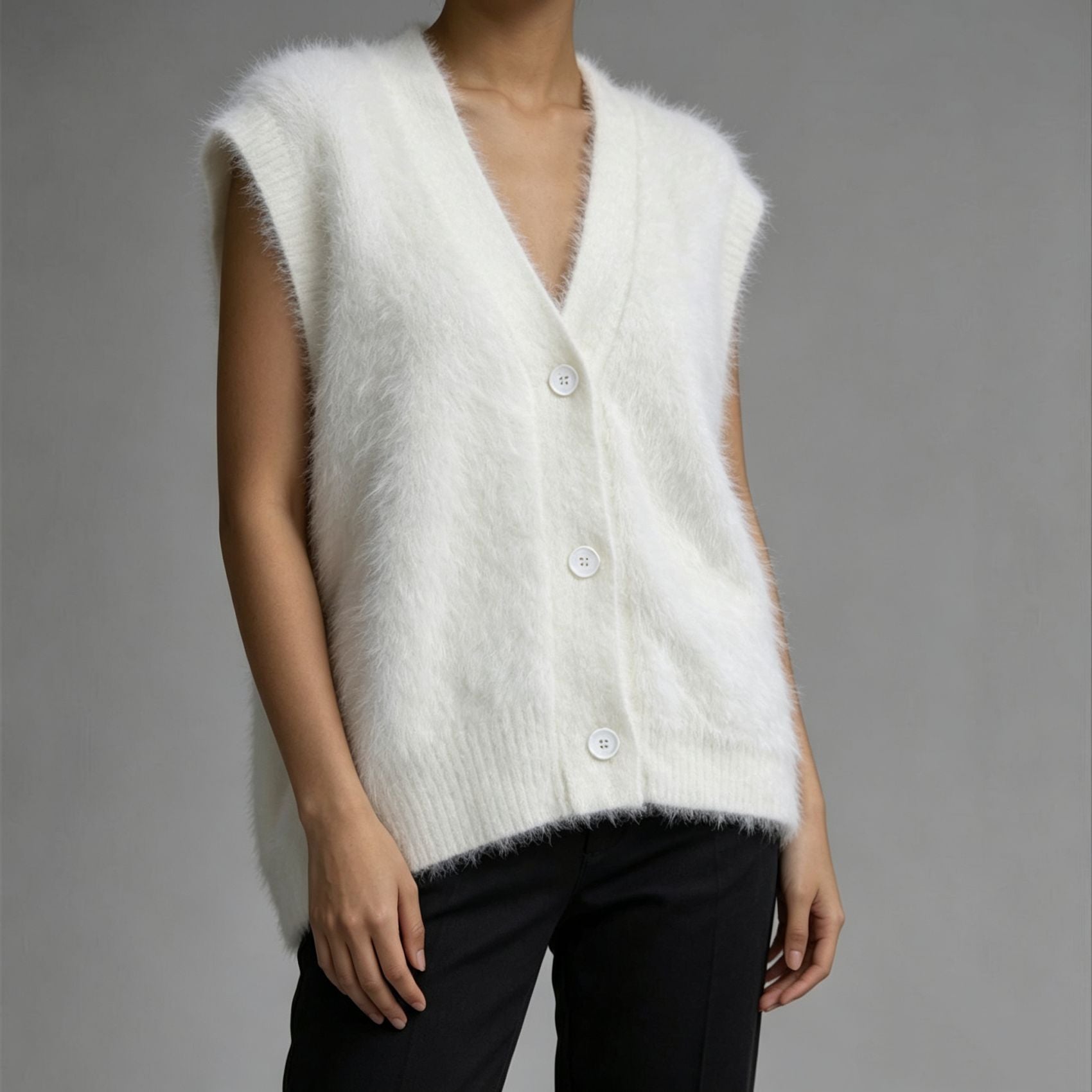 Veste courte Cardigan pour femmes de couleur unie