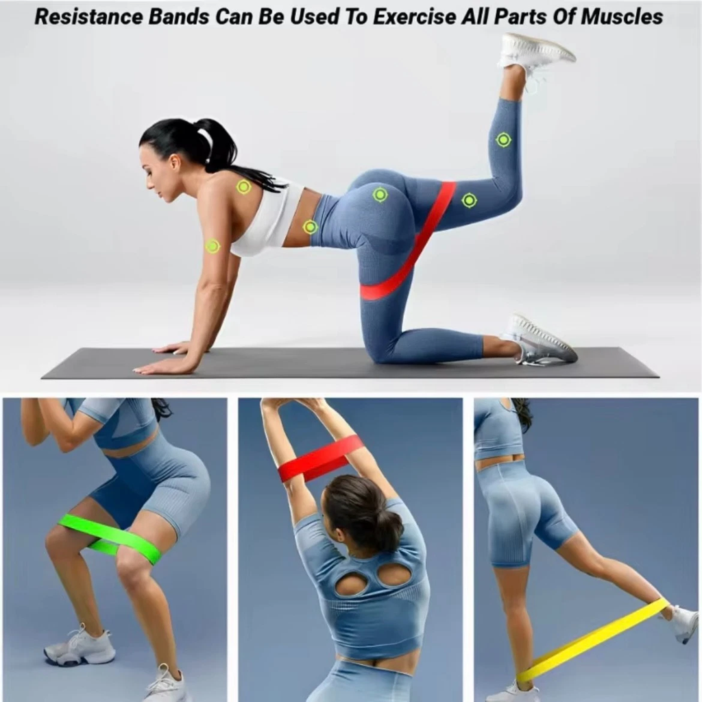 Bandes de résistance Ensemble de boucles d'exercice de 5 force entraînement fitness Yoga entraînement bande de booty
