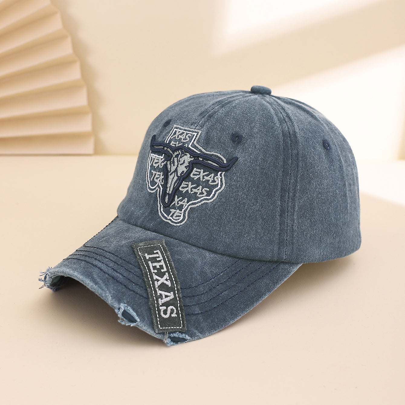 Fashionable Classic Lavé à l'eau Brodé Cowboy Casquette de baseball avec patch et broderie
