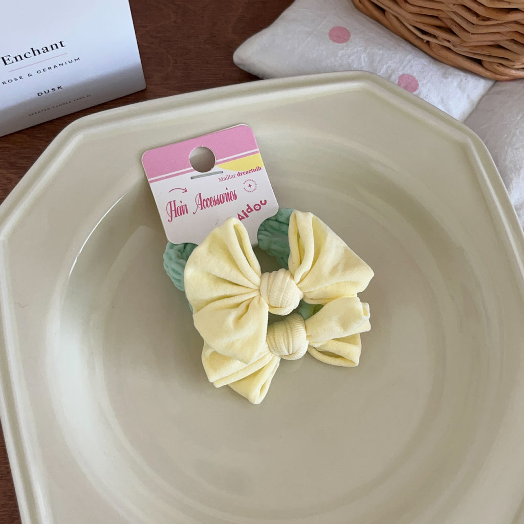 Macaron Bow serviette anneau corde de cheveux ne nuit pas à haute élasticité