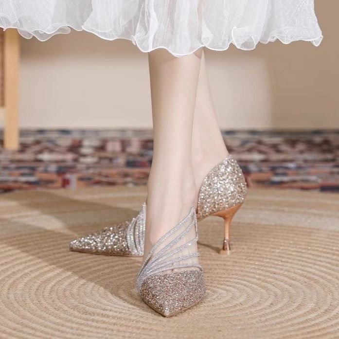 Femmes Strass PointéesHaut talons