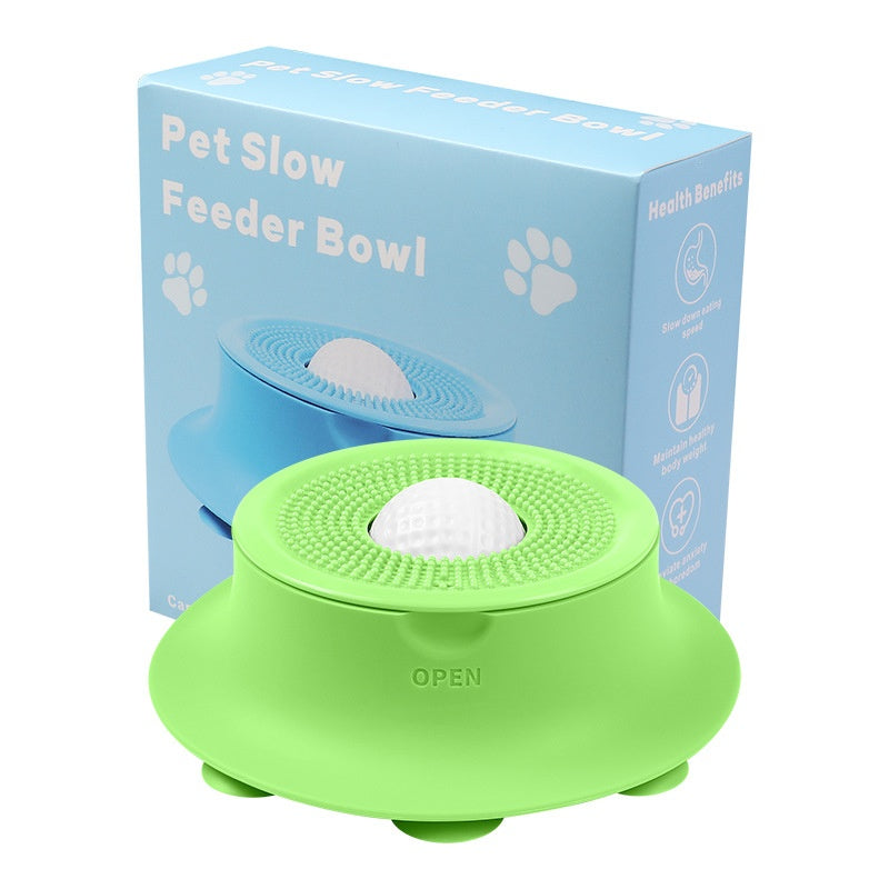 Nourriture humide Bol à alimentation lente pour chats et chiens Silicone avec coupe d'aspiration
