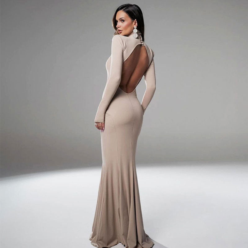 Robe de soirée sans dos skinny Hip pour femme