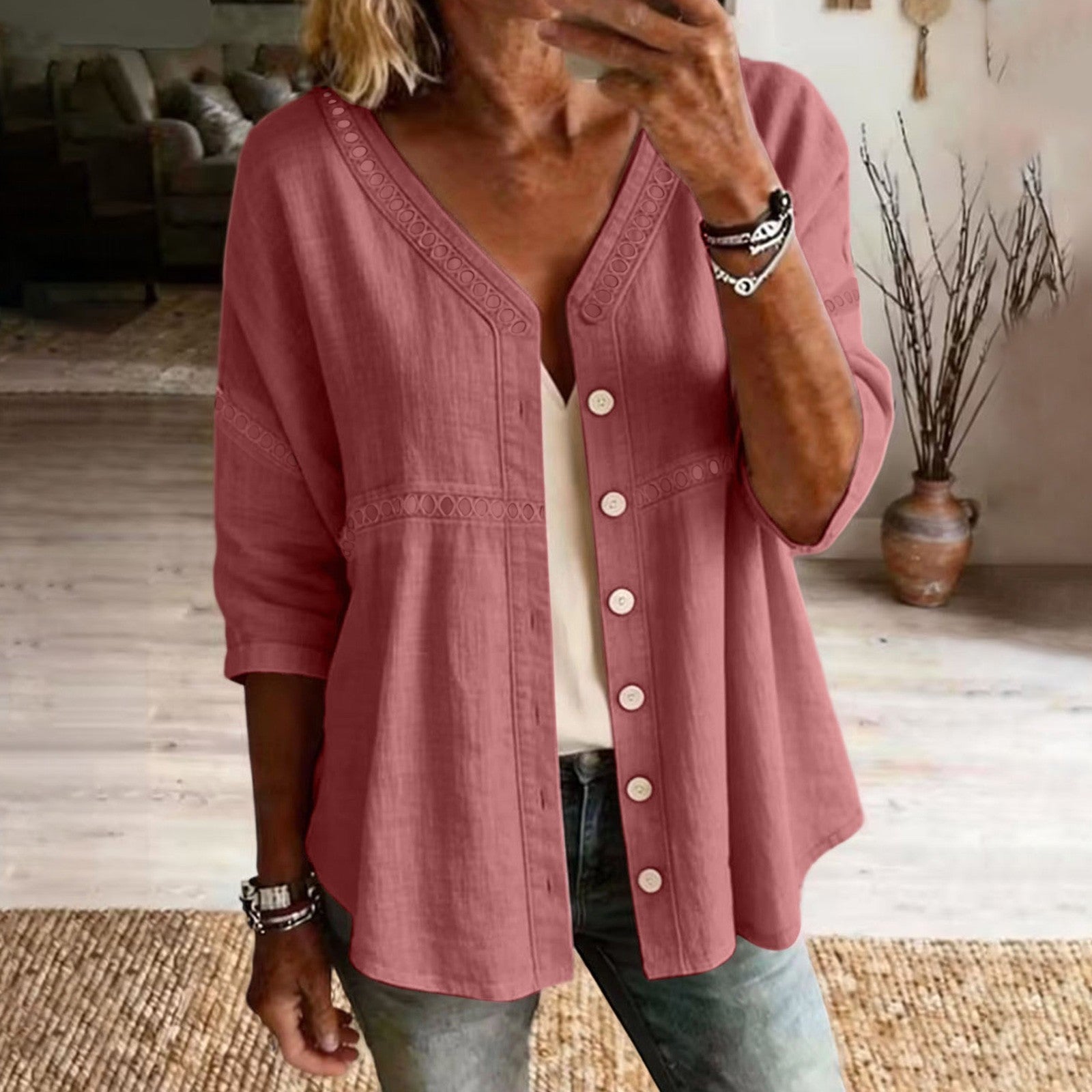 Haut à manches courtes décontractées pour femmes