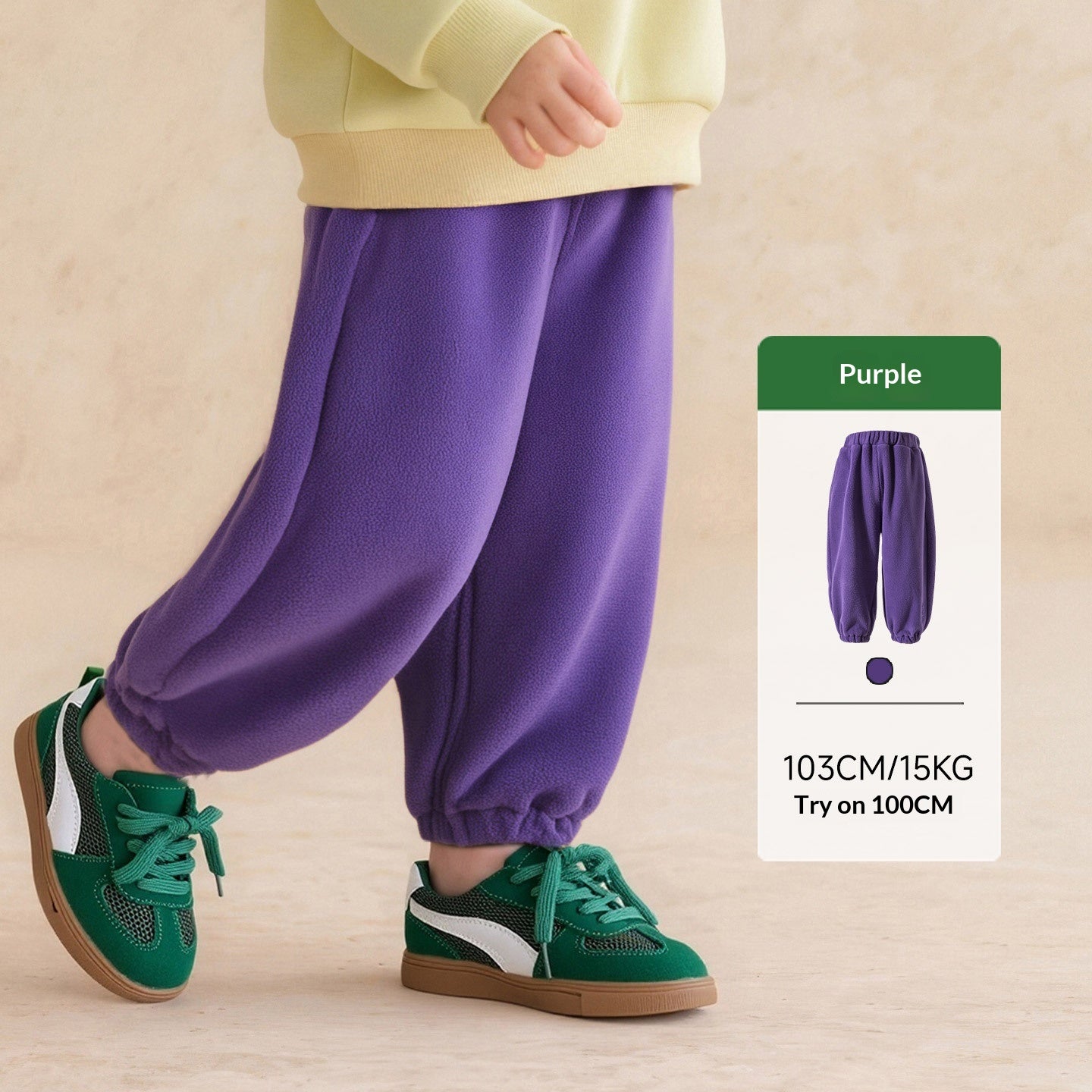 Pantalon élastique chaud de taille Hiver Casual Bas