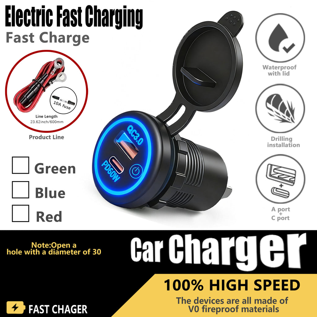 Le chargeur de téléphone portable 60W pour les automobiles