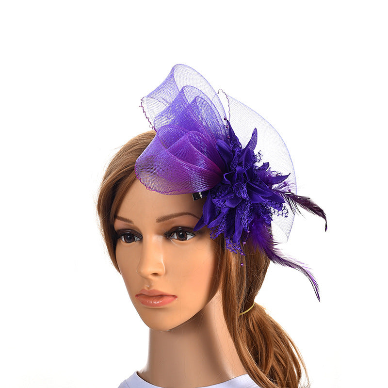 Fleur de tête de maille de plume de mariée