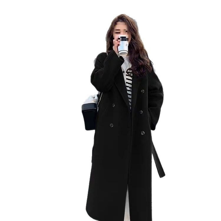 Femmes Automnehiver Demi-longueur Blazer Laine Trench Coat