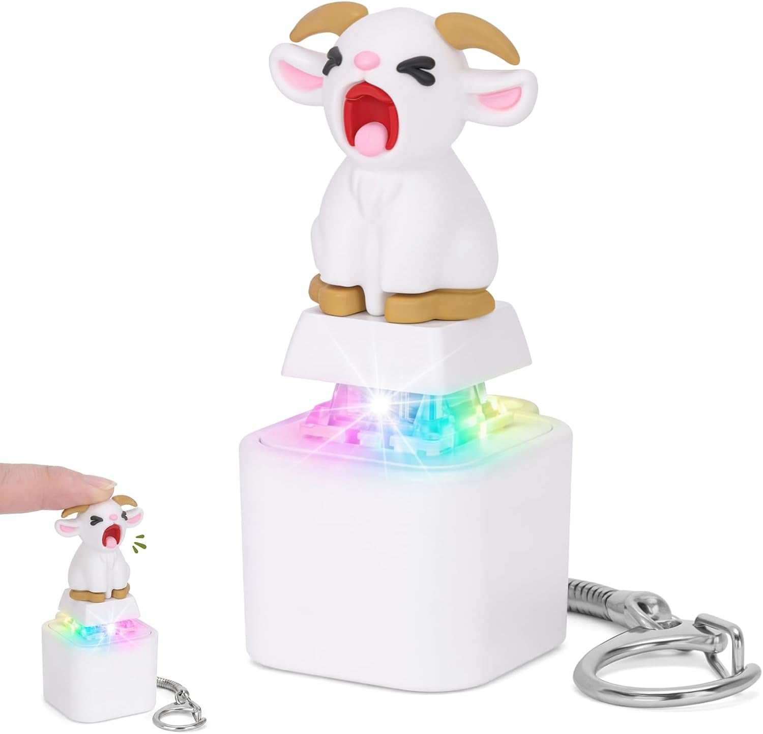 Porte-clés bouton son et lumière d'agneau