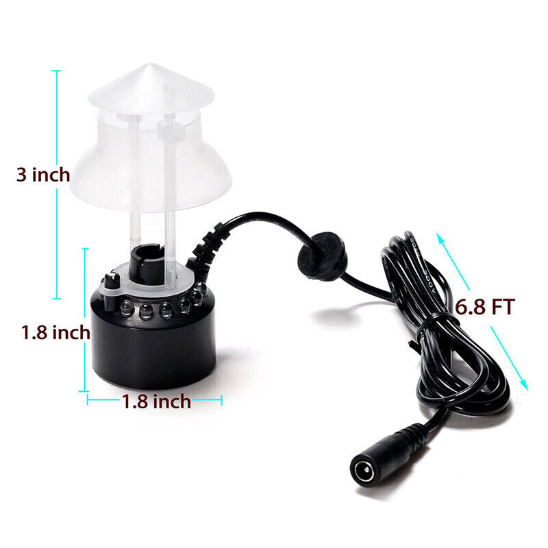 12 LED Ultrasonic Mist Maker Fogger Fontaine d'eau Pond Atomiseur Humidificateur d'air