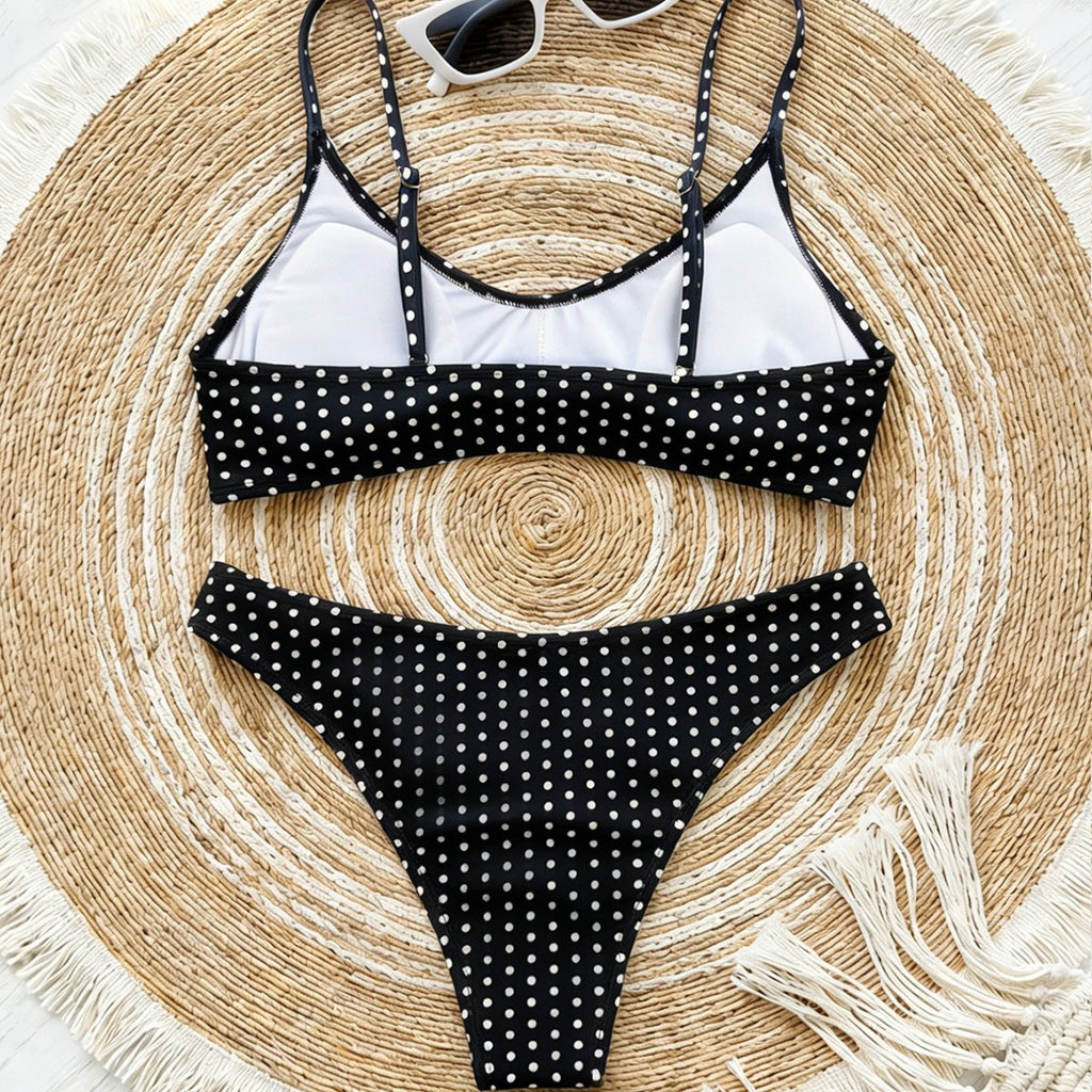 Jeu de bikini bi-pièces sexy à pois