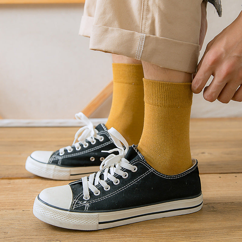Chaussettes de tube Automne et hiver Couleur solide