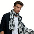 2pcs Black White Textured Scarf