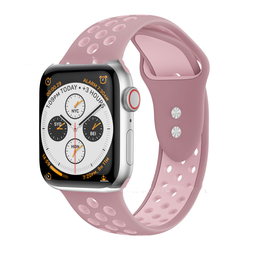 Two Tone Double Nails Trou rond Silicone Strap Sport Style