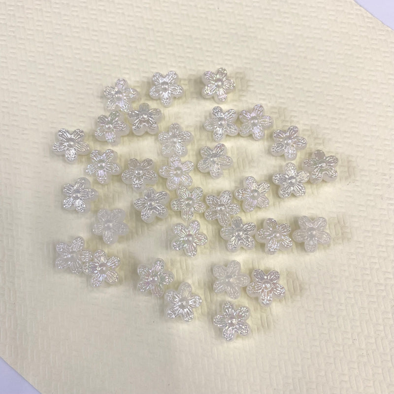 10mm couleur mixte perles de fleurs acryliques cinq-pieds