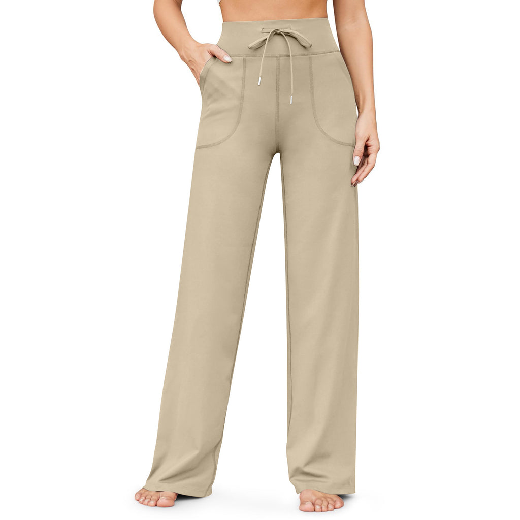 L'Europe et les États-Unis La haute taille des femmes Micro Horn Pantalon de yoga Drawstring Pocket Sp