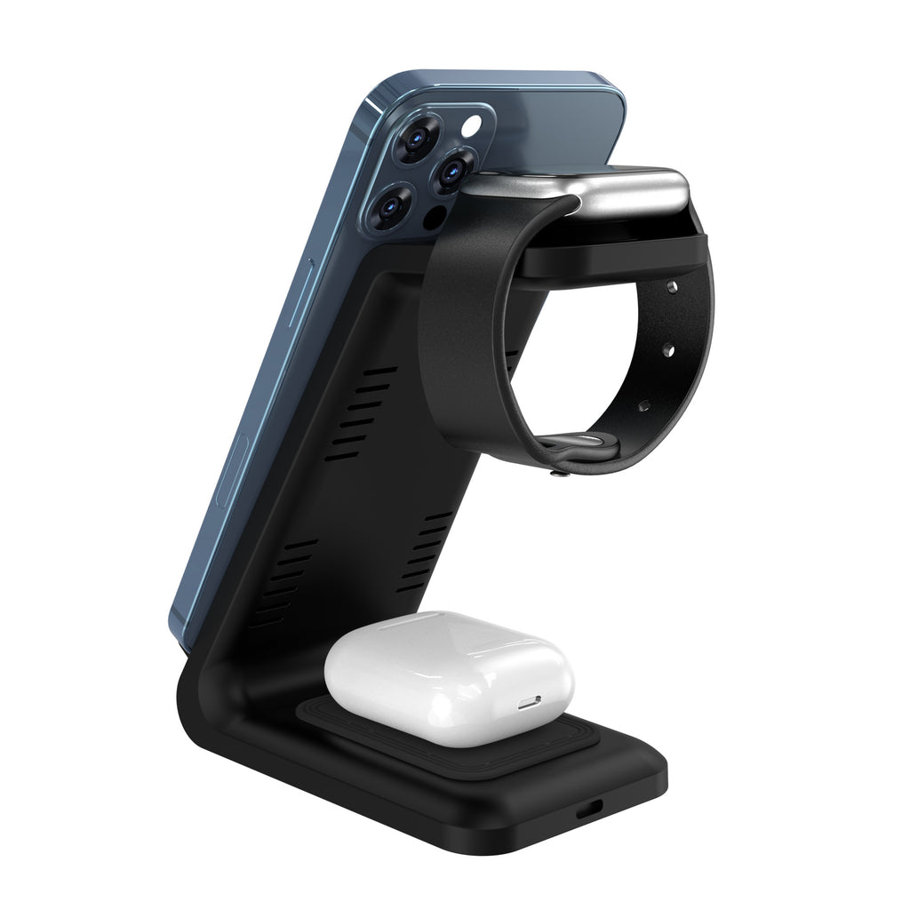 Chargeur sans fil triple-en-un charge rapide bureau vertical