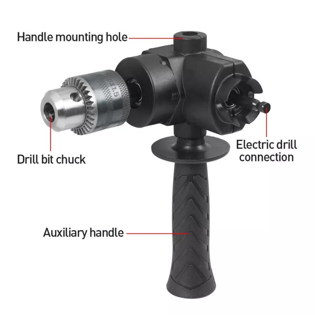 Angle droit 90 degrés d'angle d'attache de perceuse adaptateur haute torque d'attache outil