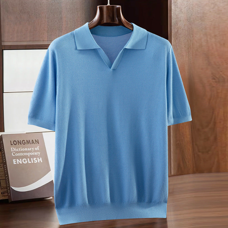 T-shirt casual Lapel pour hommes Top