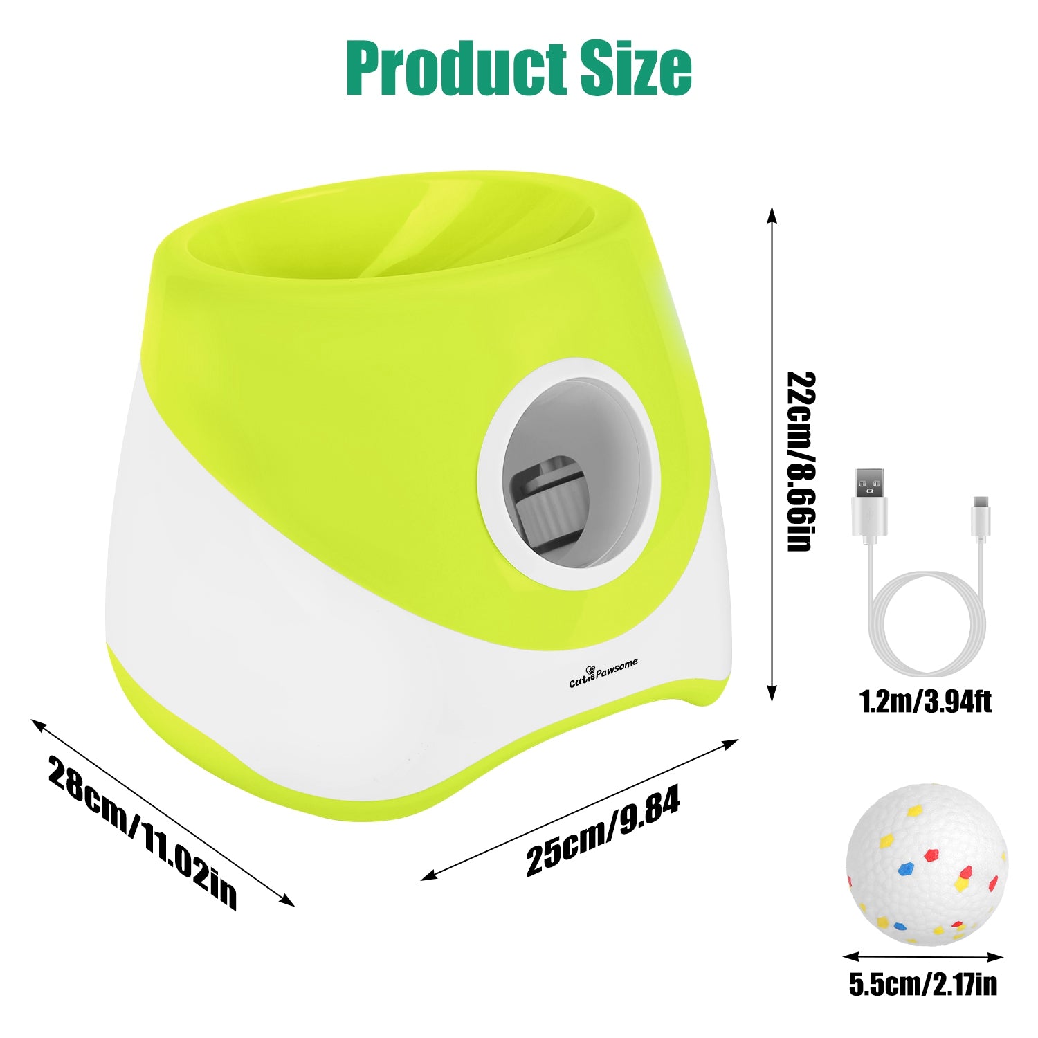 Lance-balles de chien automatique Rechargeable Interactive Pet Ball Lanceur pour petit chien moyen
