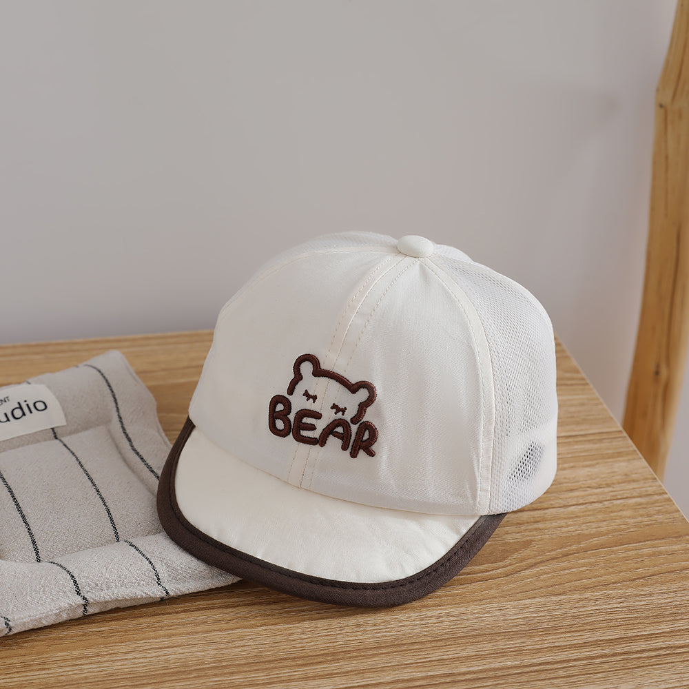 Lettre brodée d'été et de printemps pour enfants à mèche légère BEAR Baseball Ca
