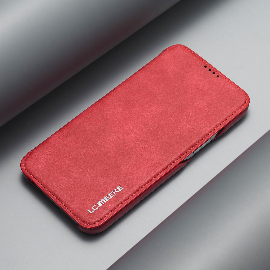 Minimalist Solid Color Flip style boîtier en cuir de téléphone