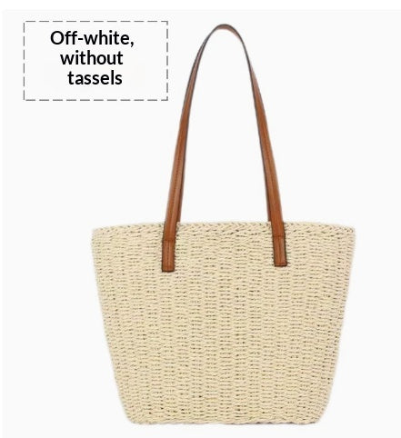 Sac à bandoulière à grande capacité tissé à la main pour femmes