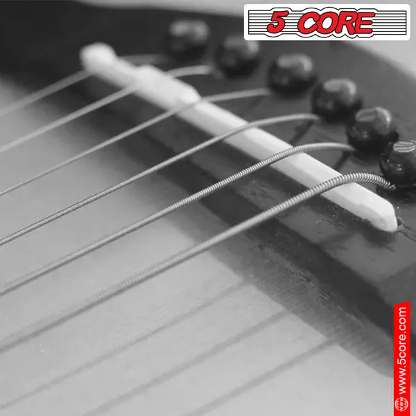 5 Core Acoustic Guitar 6 String Set Light Gauge Steel Carbon Core Bright Powerful Tone Hea