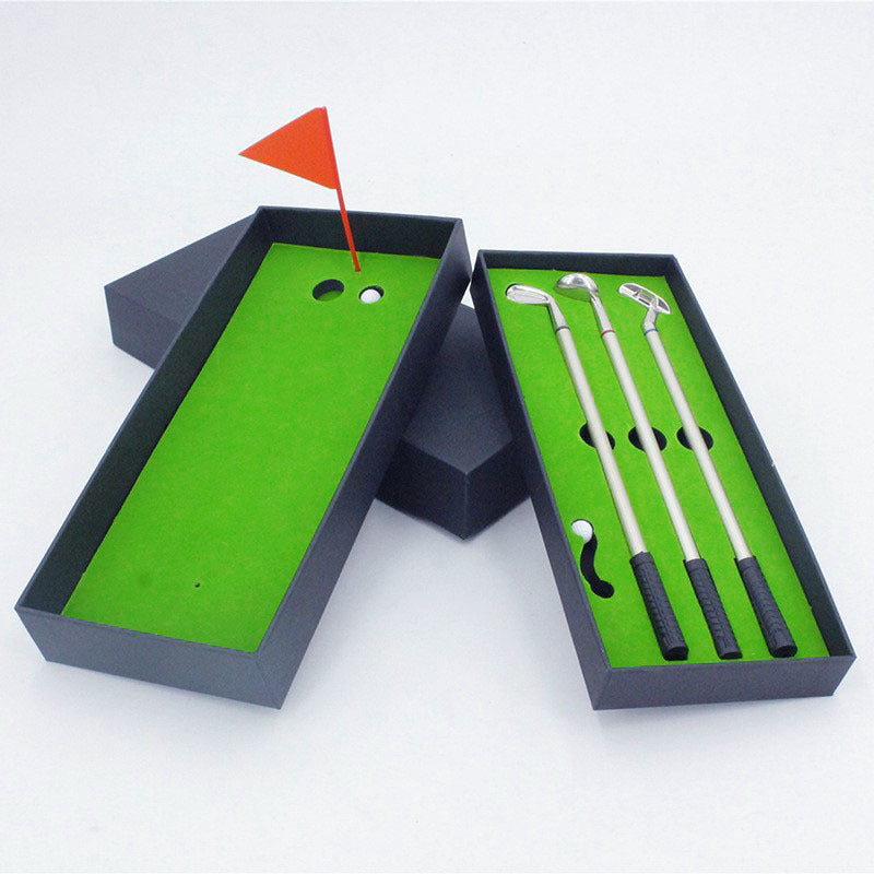 Mini de bureau Golf mettre Green Metal Club Ballpoint stylo ensemble