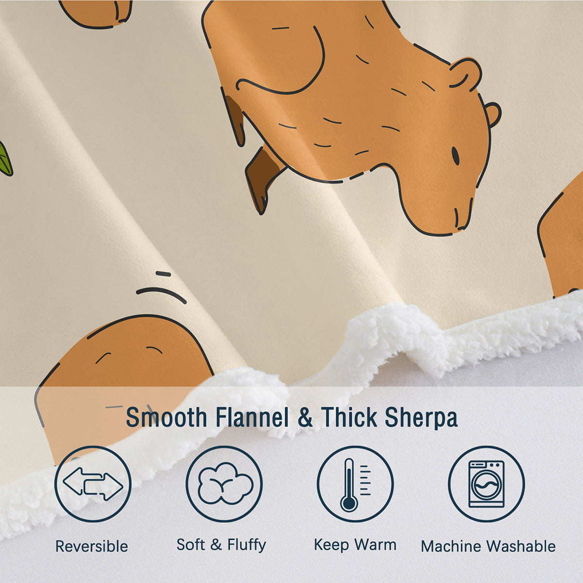 Cadeau de couverture Capybara pour les filles Garçons Enfants Animaux Lovers Soft Blankets Coupes Capybara Coz