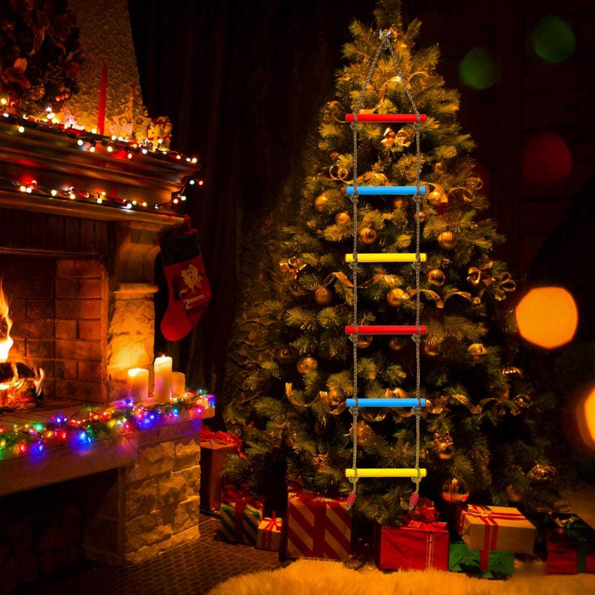 Décoration de mur de corde d'escalade colorée