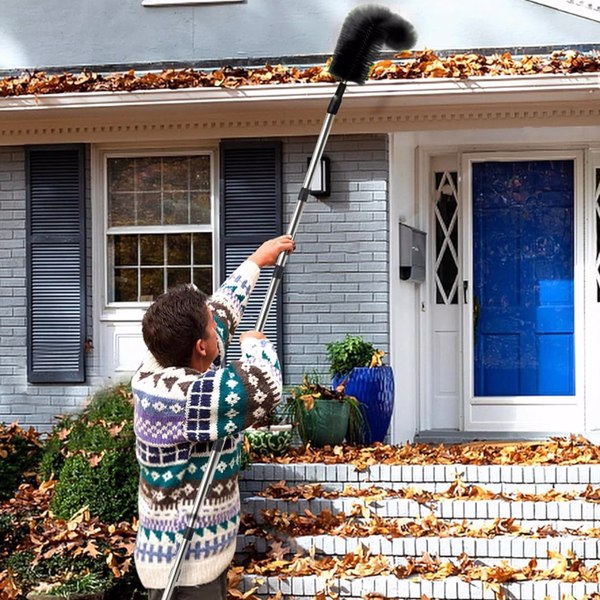 10.5FT brosse de nettoyage de gouttière avec poignée télescoping gouttière de pluie gouttière extensible