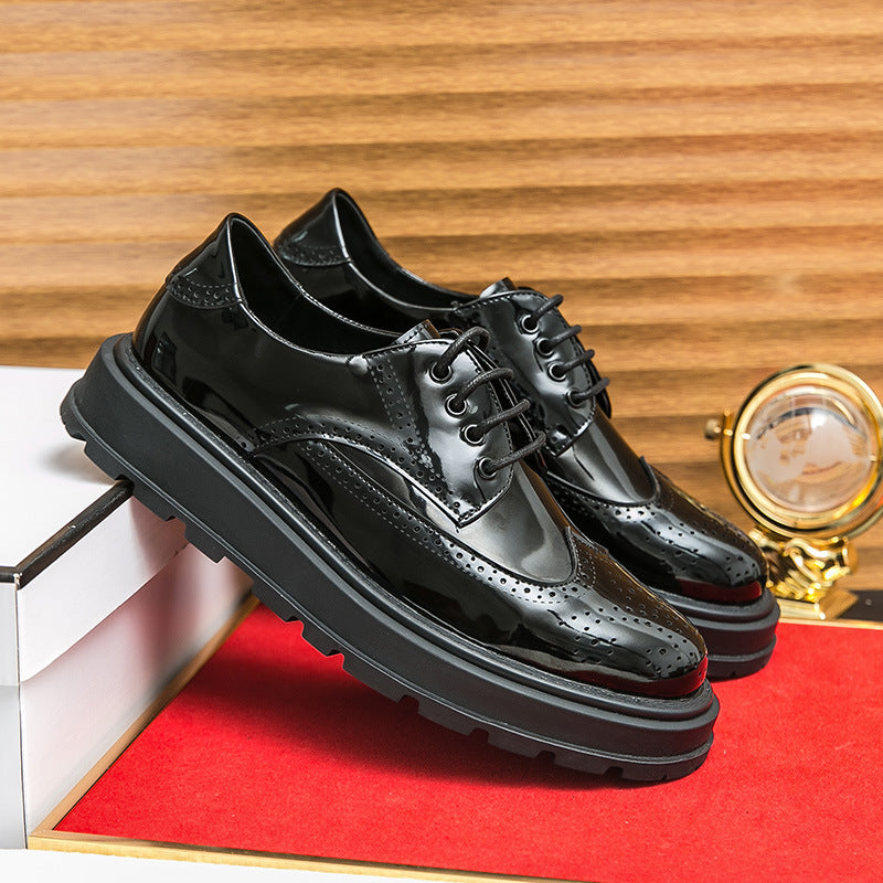 Business Formel Britishstyle Glossy Height augmentation chaussures en cuir