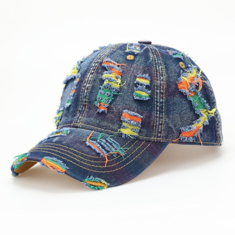 Hommes et femmes Matching Colorful Beveled Trou réglable Courbé Brim Trendy Baseball Ca