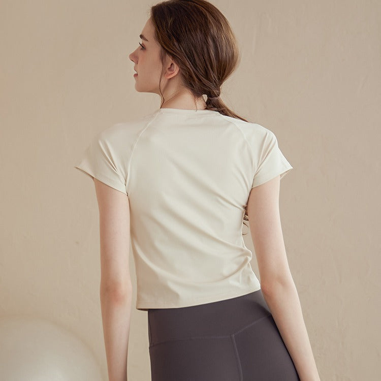 T-shirt de yoga à manches courtes pour femmes